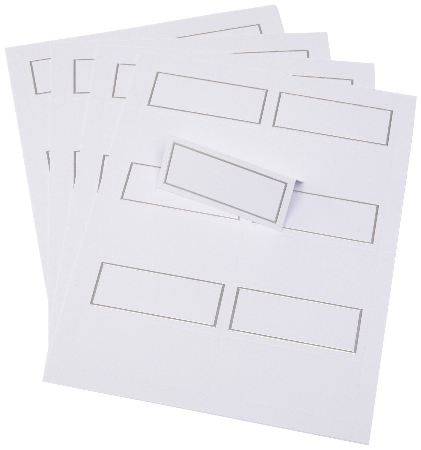 Wilton - Print Your Own - Place Cards - Silver Border