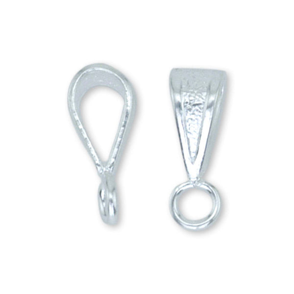 Pendant Bail, Fancy, 10 mm / .4 in, Silver Plated, 10 pc