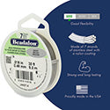 7 Strand Stainless Steel Bead Stringing Wire, .024 in / 0.61 mm, Bright, 30 ft / 9.2 m