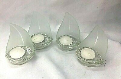 Kate Aspen - Tea Light Candle Holder - Glass Sail Boat