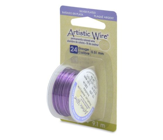 Beadalon - Artistic Wire - 24 Gauge (.51mm), Silver Plated, Amethyst, 10 yd (9.1 m)