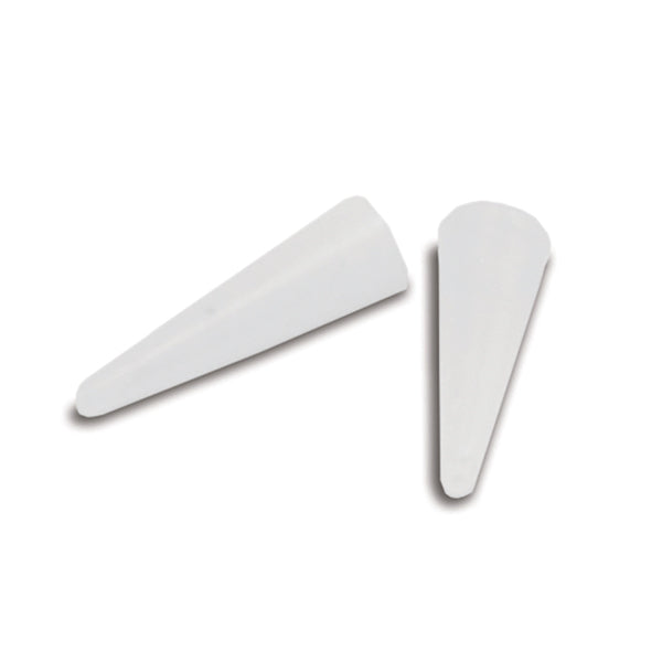 Nylon Jaw Pliers Replacement Tips for JTNJ40, Round Nose, Tip Length: 0.78 in / 20 mm, Tapered From 0.08 in - 0.27 in / 2 mm - 7 mm, Screw-on Attachment, 2 pc