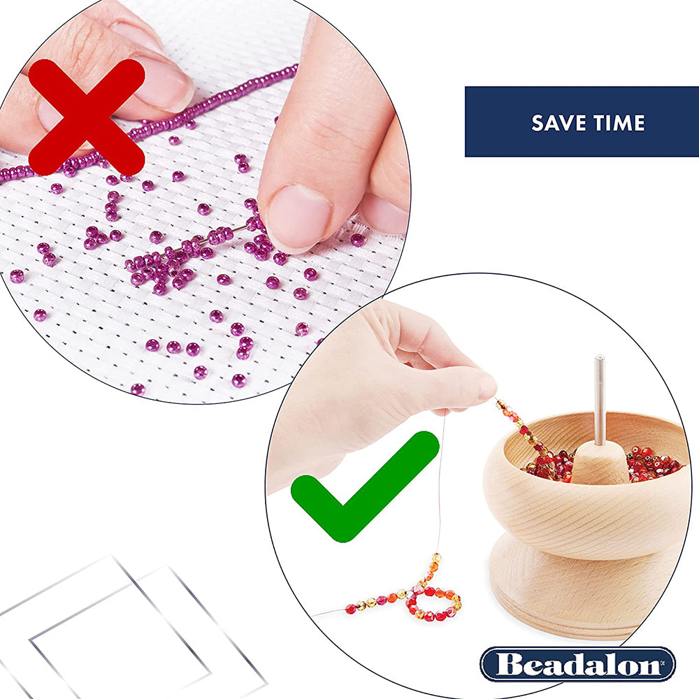 Spin-N-Bead, Size #14,.6 cm / 5.75 in, height x 10.85 cm / 4.25 in, width, 1 Curved Big Eye Needle