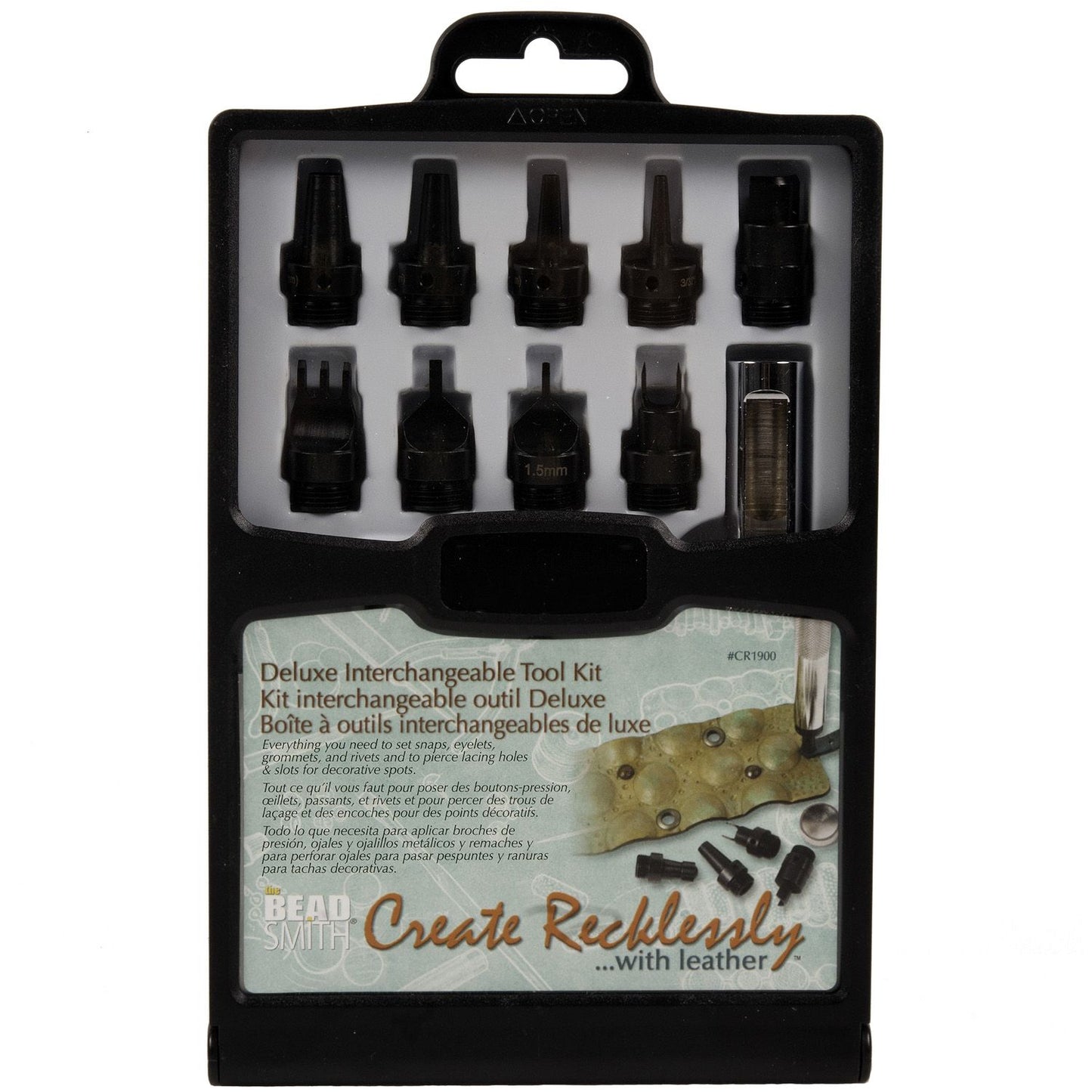 Beadsmith - Create Recklessly - Leather Deluxe Interchg. Tool Kit