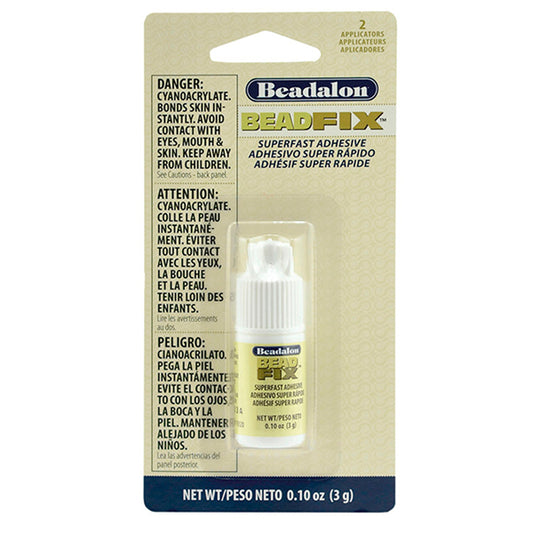 Beadfix Adhesive, 3 g / .11 oz with 2 precision tips [NO CANADA ORDERS/NO AIR SHIPPING]