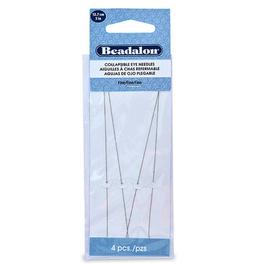 Big Eye Beading Needle, Variety Pack, 0.58 mm / .022 in, diameter, 44.5 mm  / 1.75 in, 57.2 mm / 2.25 in, 82.60 mm / 3.25 in, 114.3 mm / 4.5 in, 4 pc