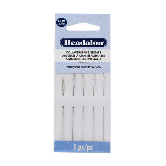 Collapsible Eye Needle, 2.5 in, 6.4 cm / Variety Pack, XF 0.24 mm / .009 in, F 0.30 mm / .012 in, M 0.36 mm / .014 in, H 0.51 mm / .020 in, XH 0.60 mm / .024 in, 5 pc total