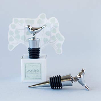 Kate Aspen - Chrome Wine Bottle Stopper - Lovebirds