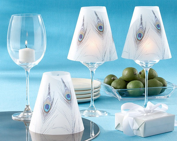 Kate Aspen - Wine Glass - Vellum Shade - Peacock