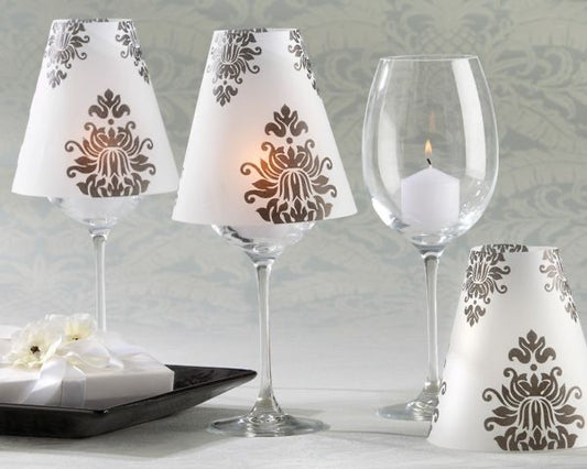 Kate Aspen - Wine Glass - Vellum Shade - Damask