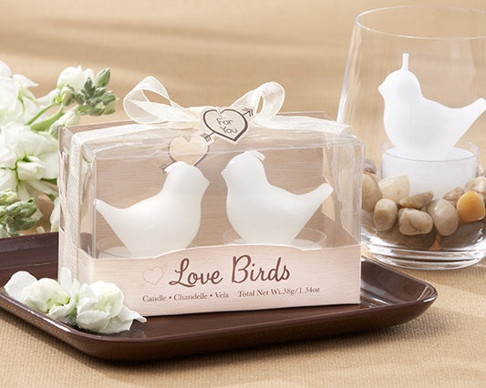 Kate Aspen – "Love Birds" White Bird Tea Light Candles