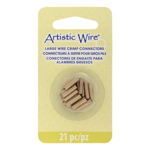 Artistic Wire Large Crimp Tubes, 10 mm / .4 in, Brass Color, for 12, 14, 16ga wire, ID 2.2,2.0, 1.5 mm / .086,.078,.059 in, 7 pc/size 21 pc