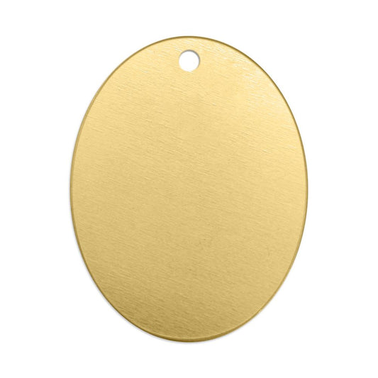 Oval w/ Holes, 1" x 1 1/2"- Premium Stamping Blanks Brass 18g