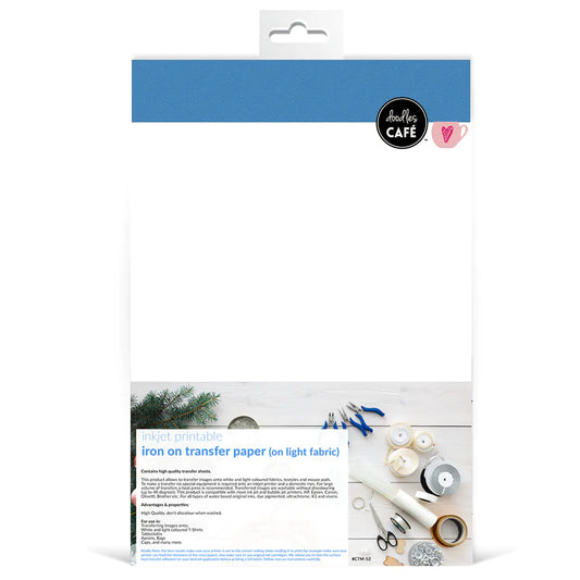 TechniPrint - Printable Inkjet & Laser Heat Transfer Paper - Light Fabrics - 5pk - A4