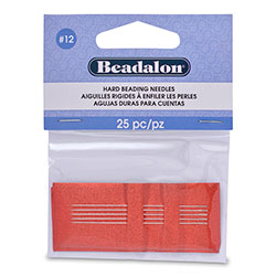 Hard Beading Needles, Size #12, for bead cord sizes up to .0.007 in, .18 mm / 25 pc