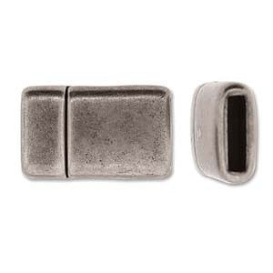 Beadsmith - 22x14mm (ID10x2.5mm) A-Silver Flat Leather Clasp