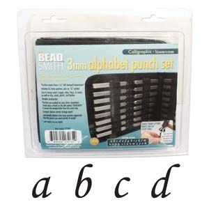 Beadsmith - Alphabet Punch Set W/Case 27/Pc - 3mm, Lowercase, Calligraphic