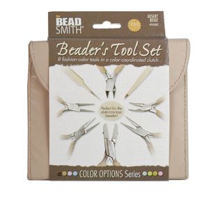 Beadsmith - Beader's Tool Set - Set of 8 Slimline Color-Coordinated Tools - Desert Beige