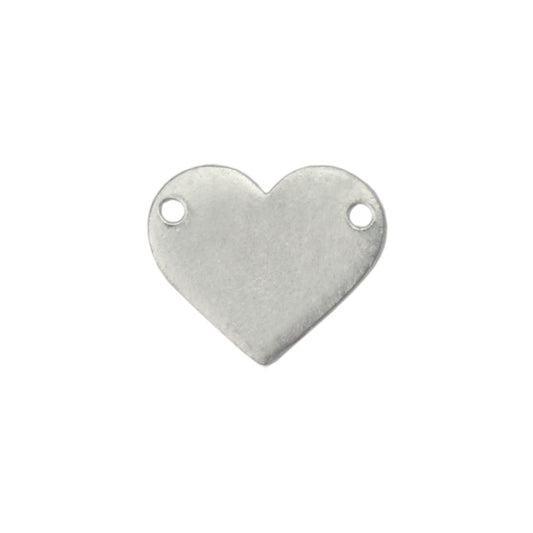 Pewter Stamping Blank, Heart w/ Holes, 1" x 7/8"  2pc