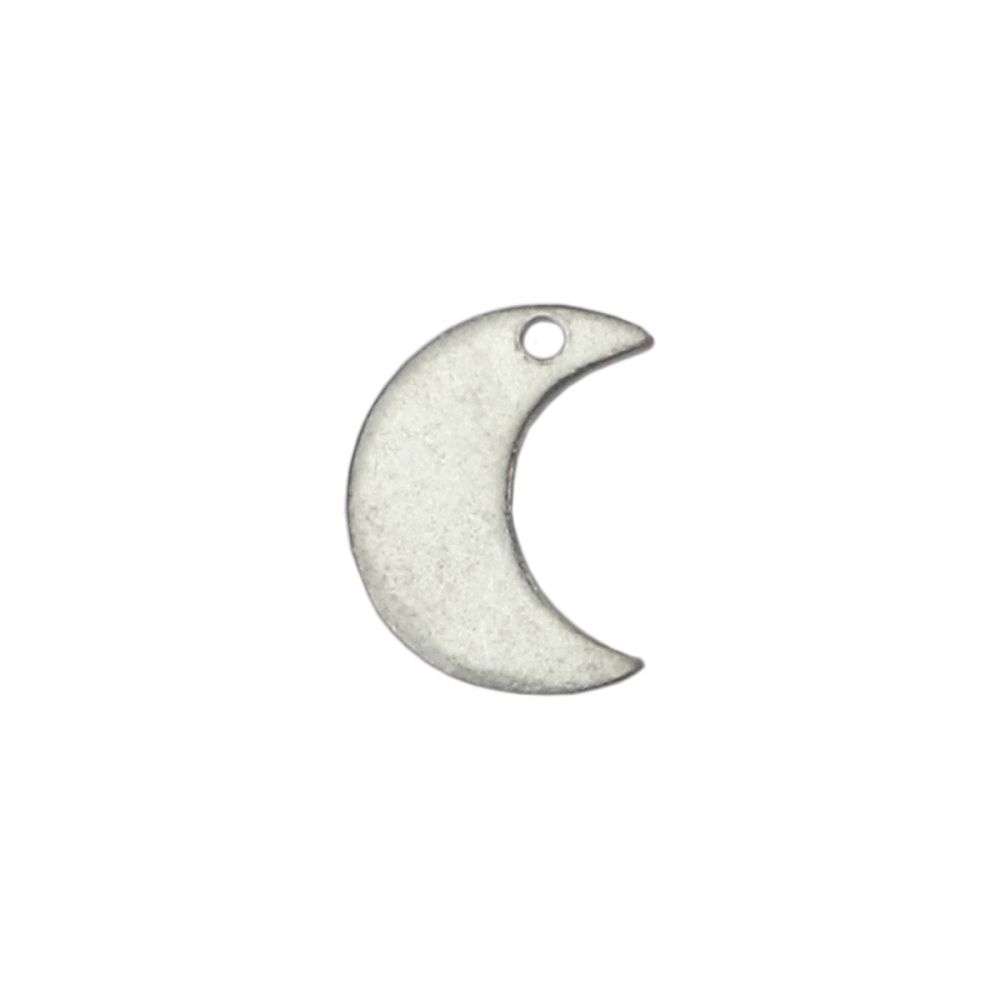 Pewter Stamping Blank, Moon, 7/8" x 3/4".  4pc