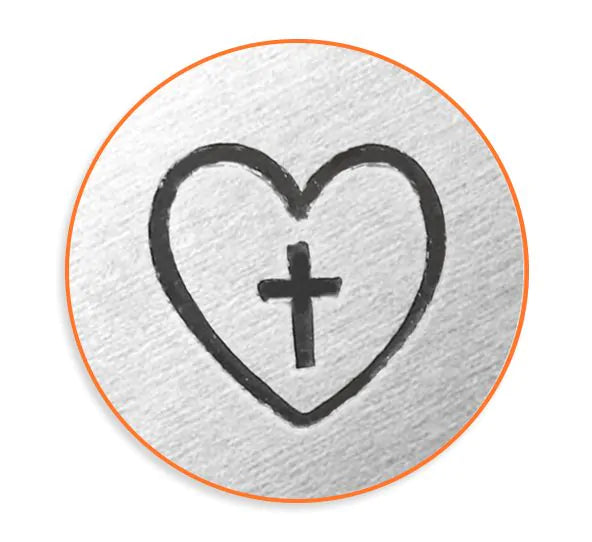 ImpressArt - Metal Stamp Pack - Design Cross in Heart - 6mm