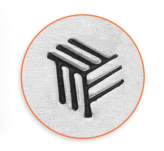 Vertical Angled Line Texture Design Stamp, 6mm