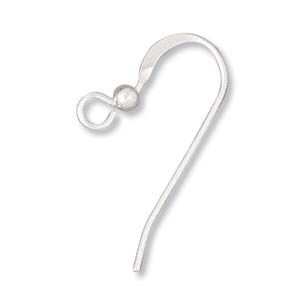 Beadsmith - EARWIRE 24MM FLAT S/S 2.5MM BEAD 50/BG