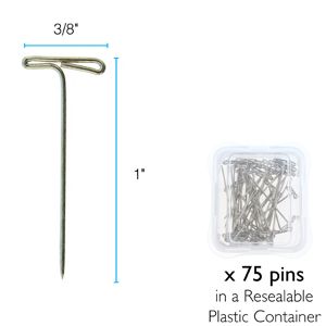 Beadsmith - Metal T-Pins 1in(27mm) - 75 pieces